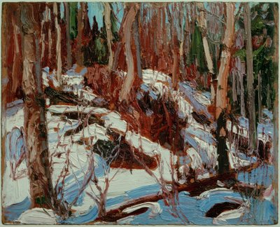 森の冬の雪解け 作： Tom Thomson